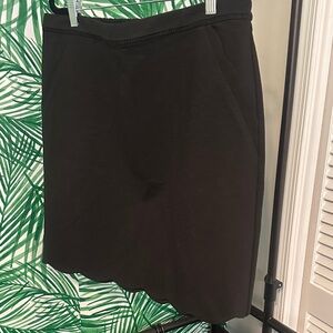 Skies Are Blue Black Mini Skirt with Scalloped Hem